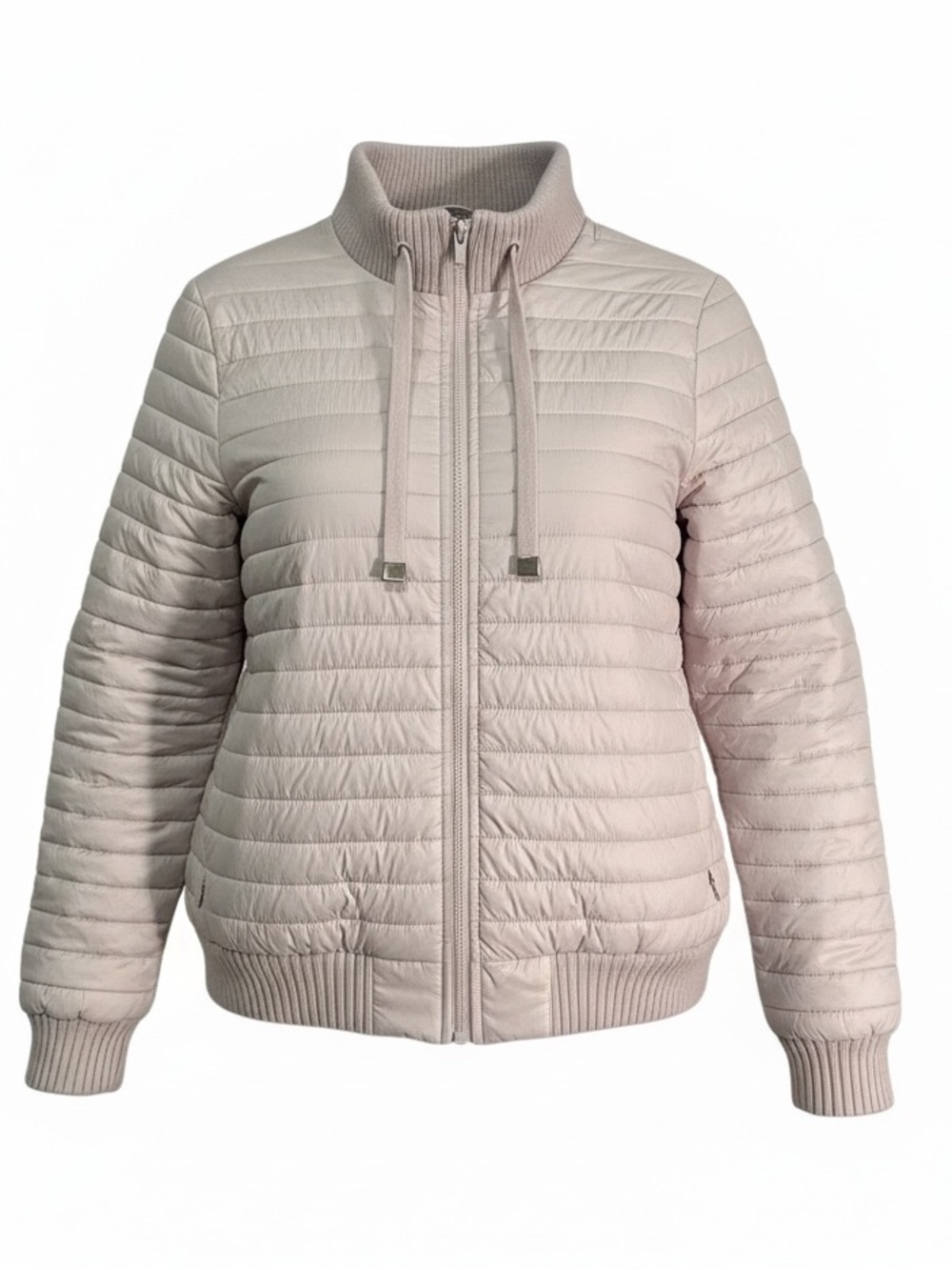 Hyba Women's Quilted Light Mauve Bomber Jacket with Drawstring Collar XXL